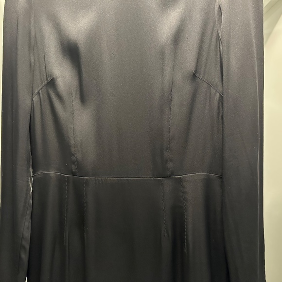 Acne Studios Black silk Pencil midi dress with long sleeves - Picture 5 of 7